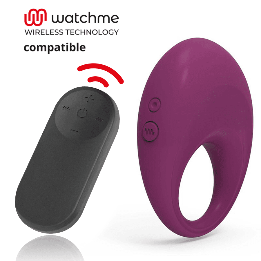 Coverme Anneau vibrant rechargeable Dylan avec télécommande Watchme - Violet