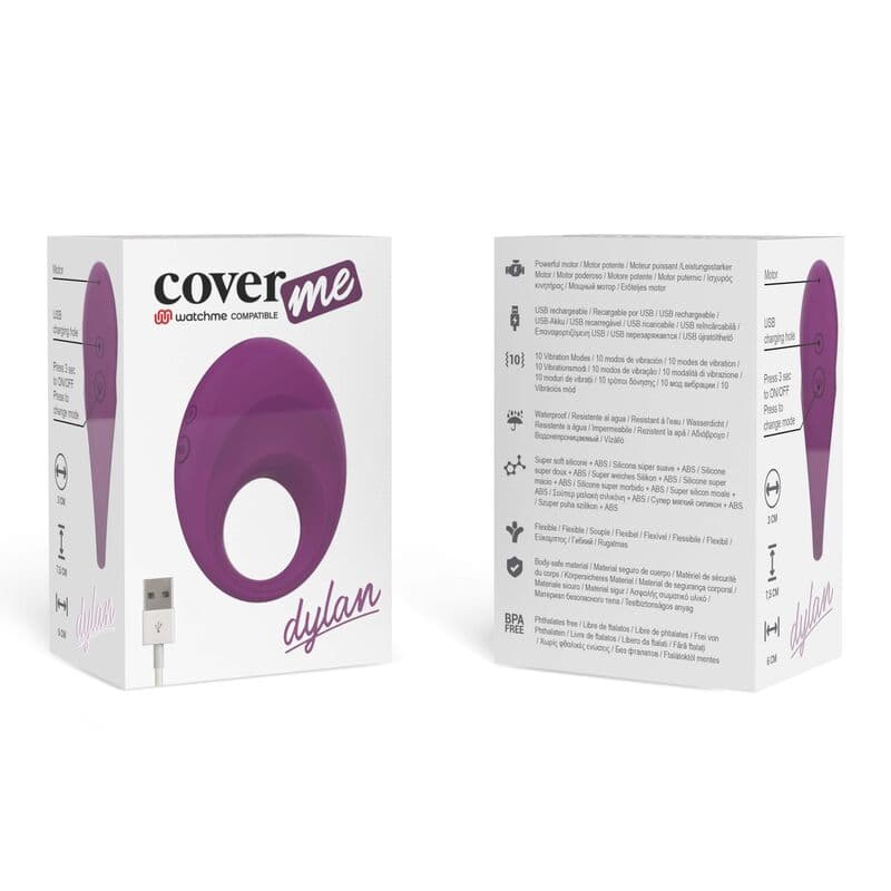 Coverme Anneau vibrant rechargeable Dylan avec télécommande Watchme - Violet, photo 6