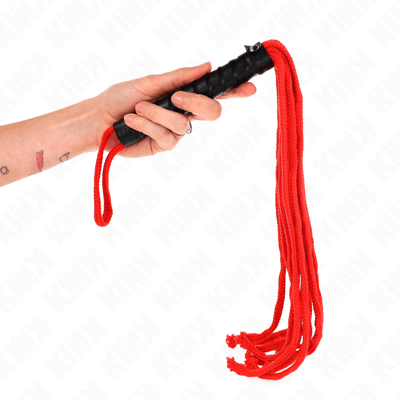 Kink Fouet en corde Rojo 56 cm - Rouge