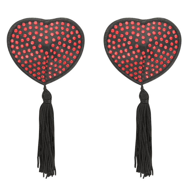 Coquette Chic Desire - Cache-tétons Cœur Rouge et Noir, photo 3
