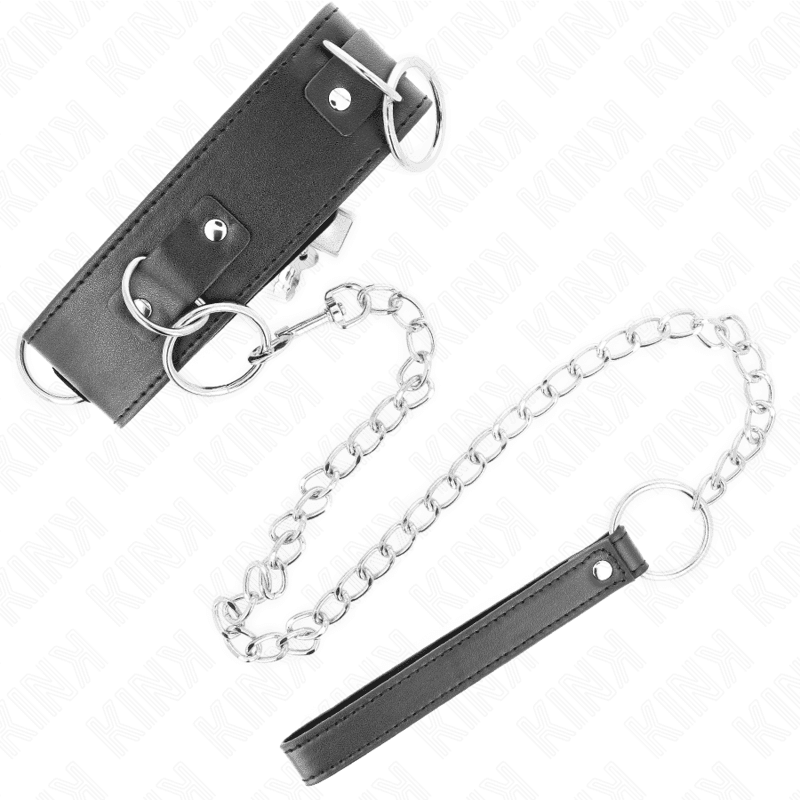 Kink Collier avec laisse 65 cm 3 anneaux Modèle 2 - Noir, photo 2
