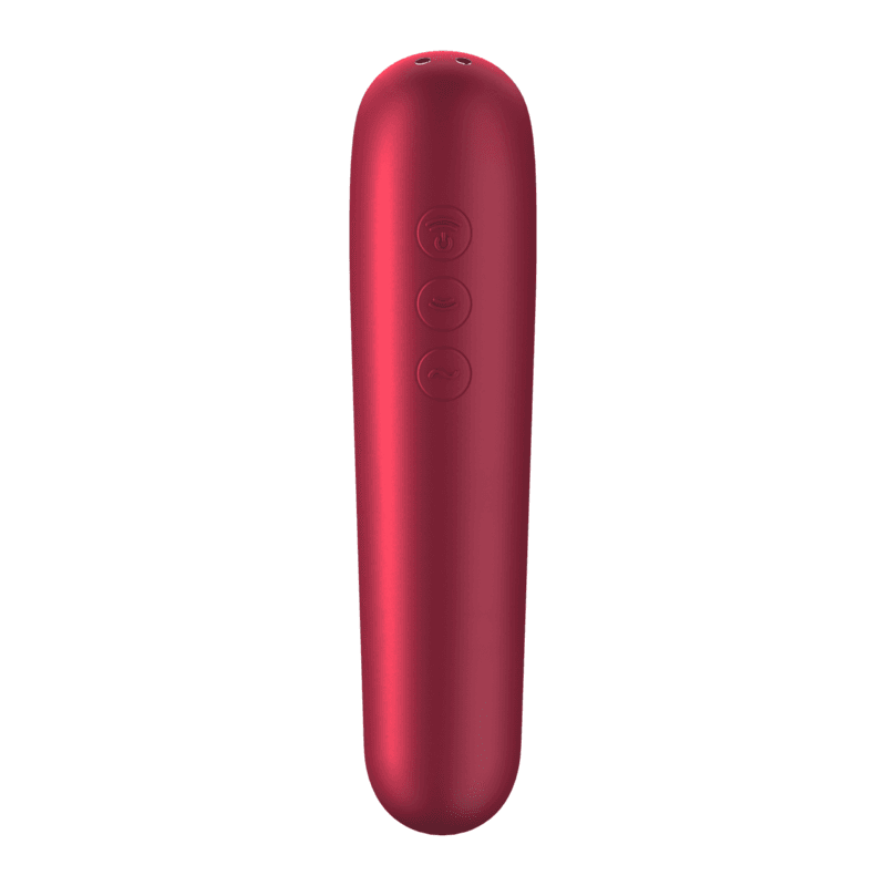 SATISFYER - VIBRATEUR ET ASPIRATION DUAL LOVE AVEC AIR PULSÉ ROUGE, photo 3