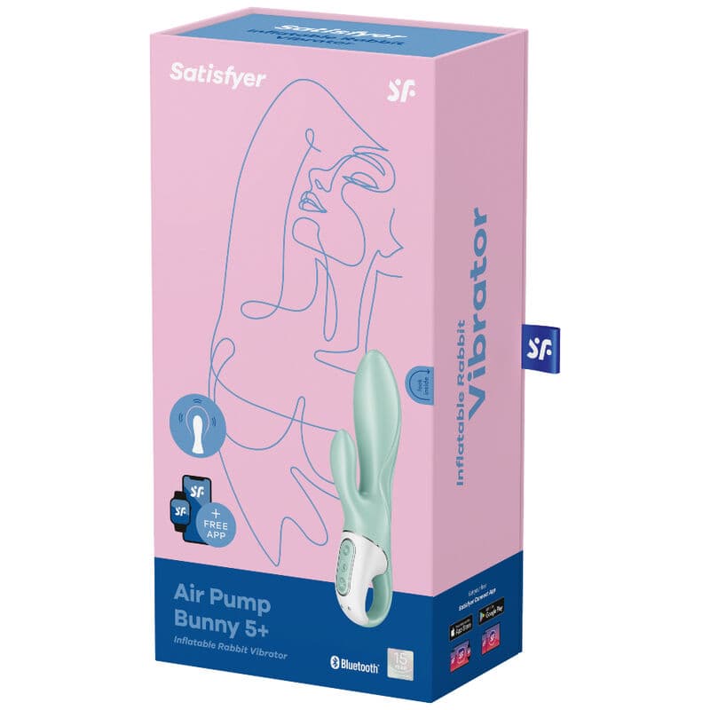 Satisfyer Air Pump Bunny 5 Connect App - Vert menthe, photo 4