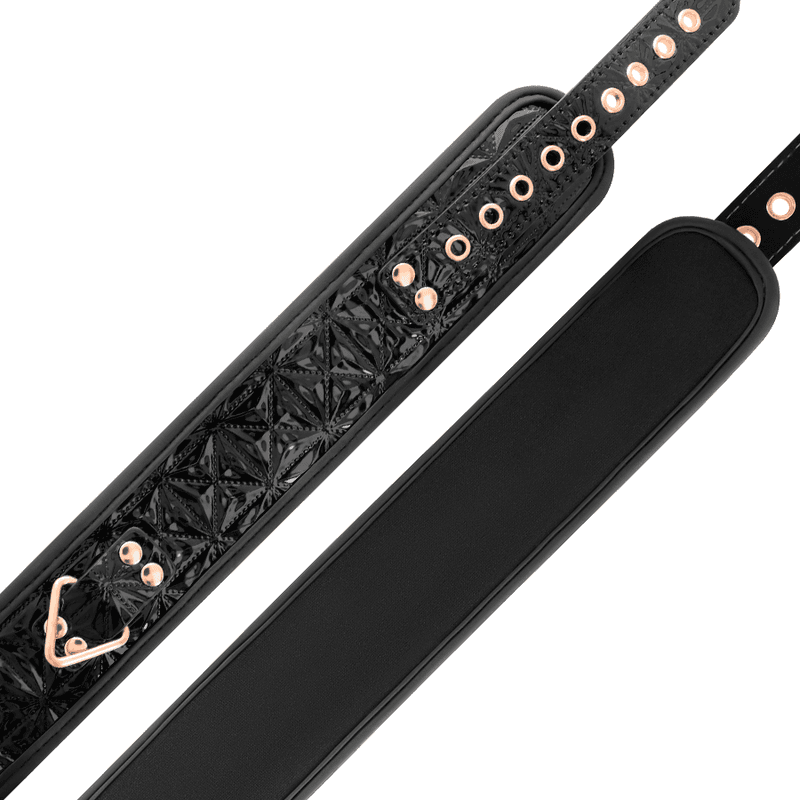 Begme Black Edition Premium - Collier en cuir vegan avec laisse, noir, photo 4