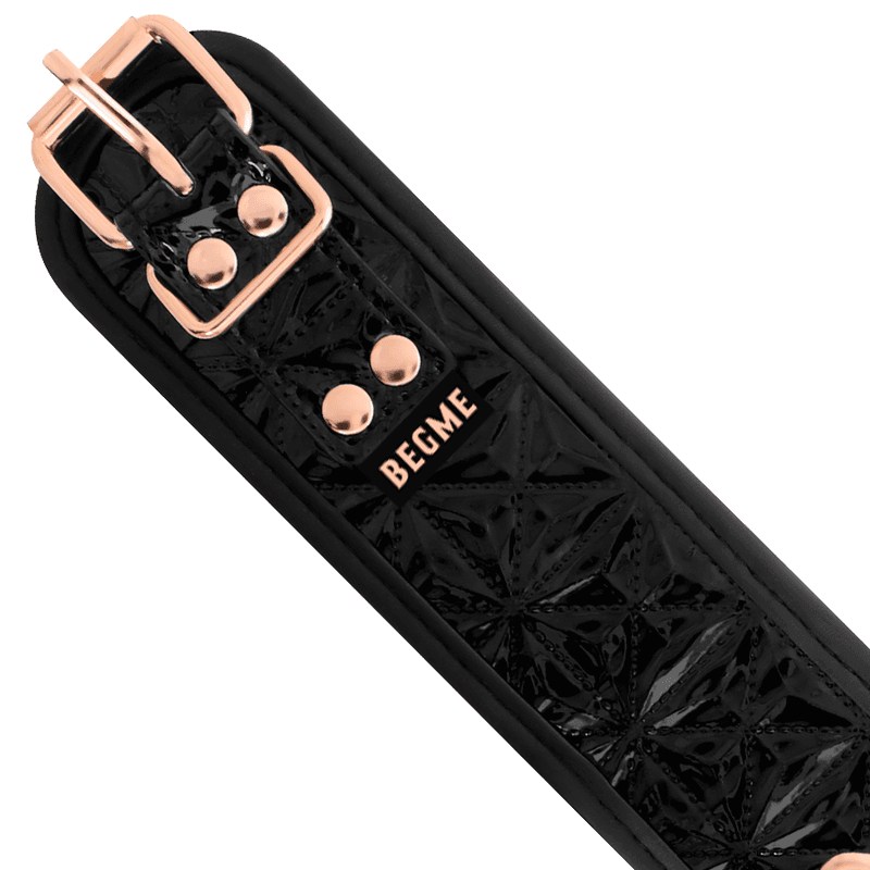 Begme Black Edition Premium - Collier en cuir vegan avec laisse, noir, photo 6