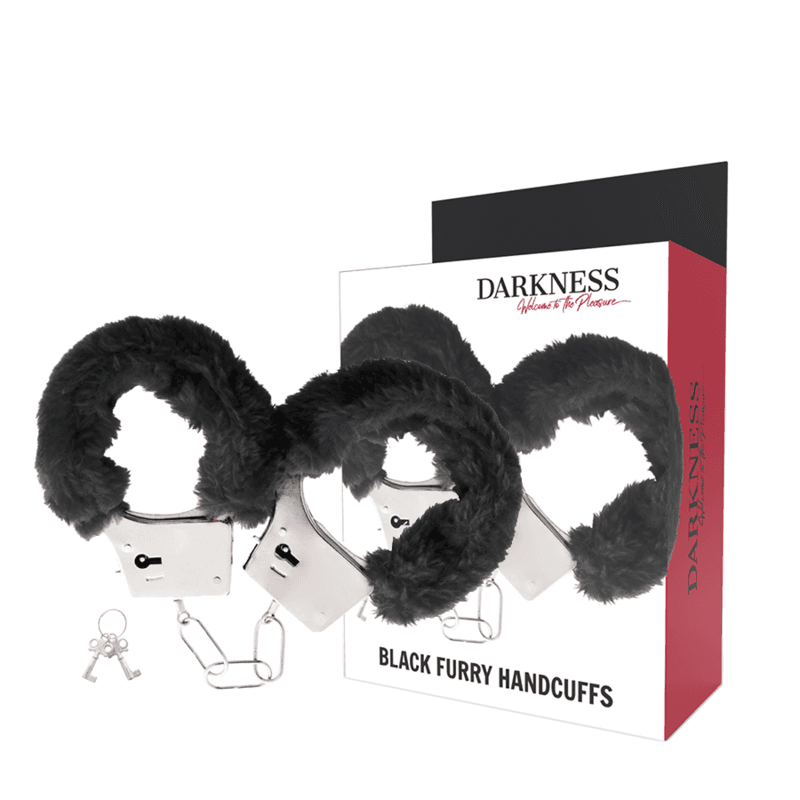 Darkness Menottes en métal doublées de fourrure - Noir