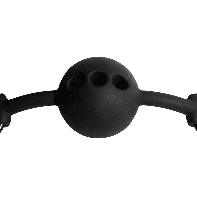 Fetish Submissive Bâillon à boule en silicone respirant - Noir, photo 5