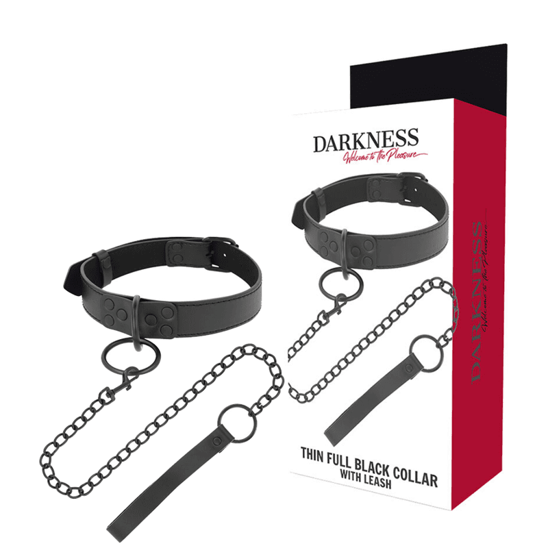 Darkness Collier fin noir avec chaîne