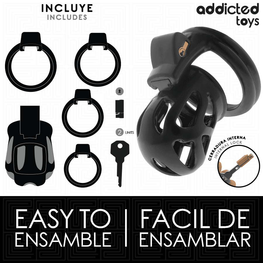 Addicted Toys Locked Cage de chasteté silencieuse Silent Keep 7,5 cm Noir, photo 4