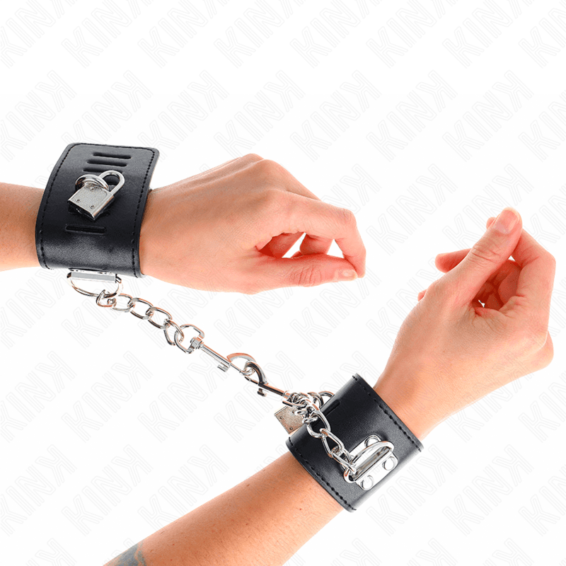 Kink Entraves de poignets avec cadenas Noir 16-23 cm