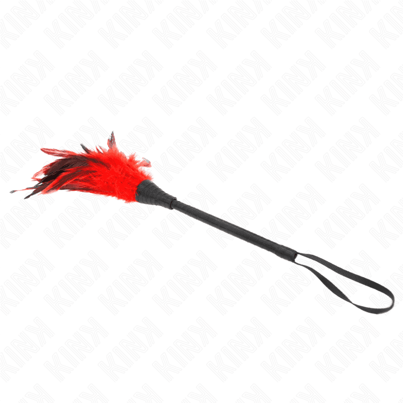 KINK Chatouilleur en plumes de poulet forme corne - Rouge 36 cm, photo 3