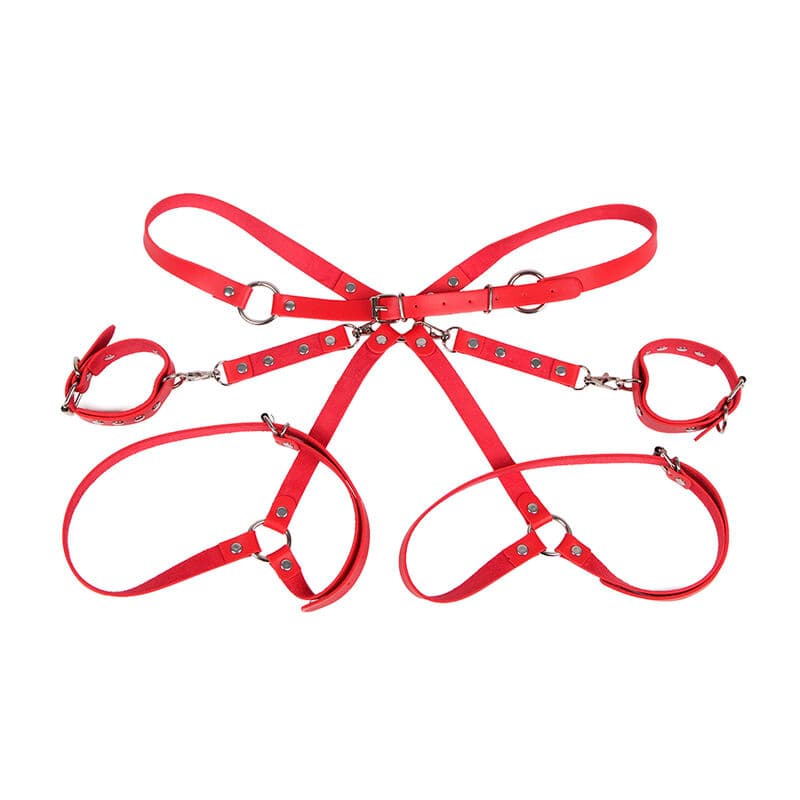 Subblime - Menottes avec ceinture de bondage Rouge - Taille unique, photo 4