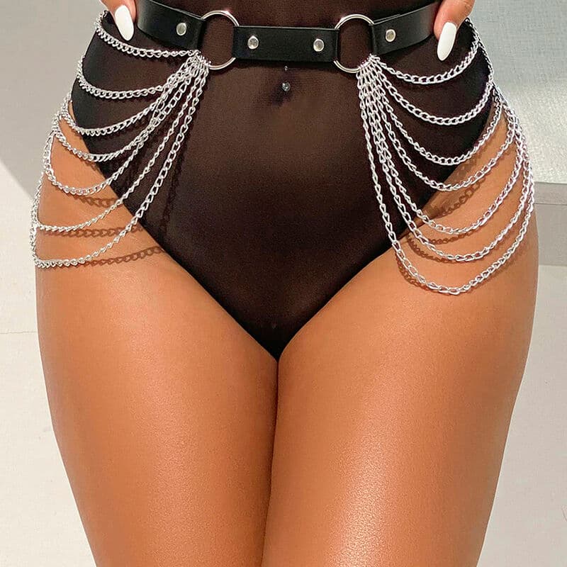 Subblime - Ceinture chaîne en similicuir noir - Taille unique, photo 8
