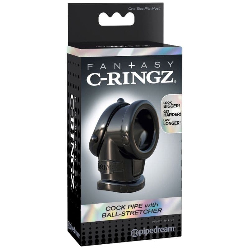 Fantasy C-Ringz Anneau Pénien et Étireur de Bourses Cock Pipe - Noir, photo 3