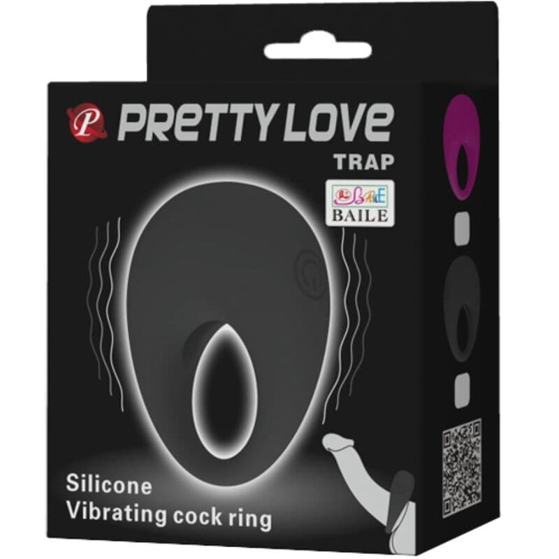 Pretty Love Trap - Anneau pénien vibrant Noir, photo 8