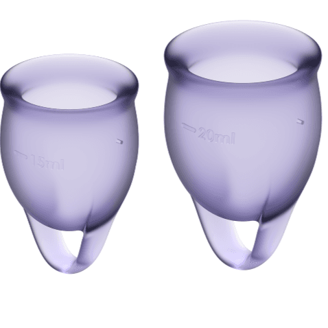 Satisfyer coupes menstruelles Feel Confident Violet (15 ml et 20 ml)