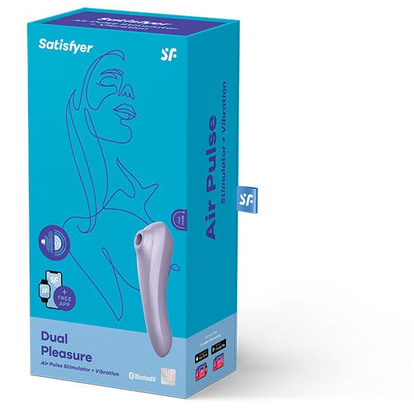 SATISFYER - VIBRATEUR DUAL PLEASURE AIR PULSE MAUVE, photo 2