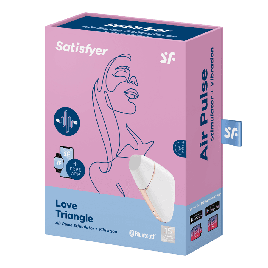 SATISFYER - STIMULATEUR ET VIBRATEUR AIR LOVE TRIANGLE BLANC, photo 7