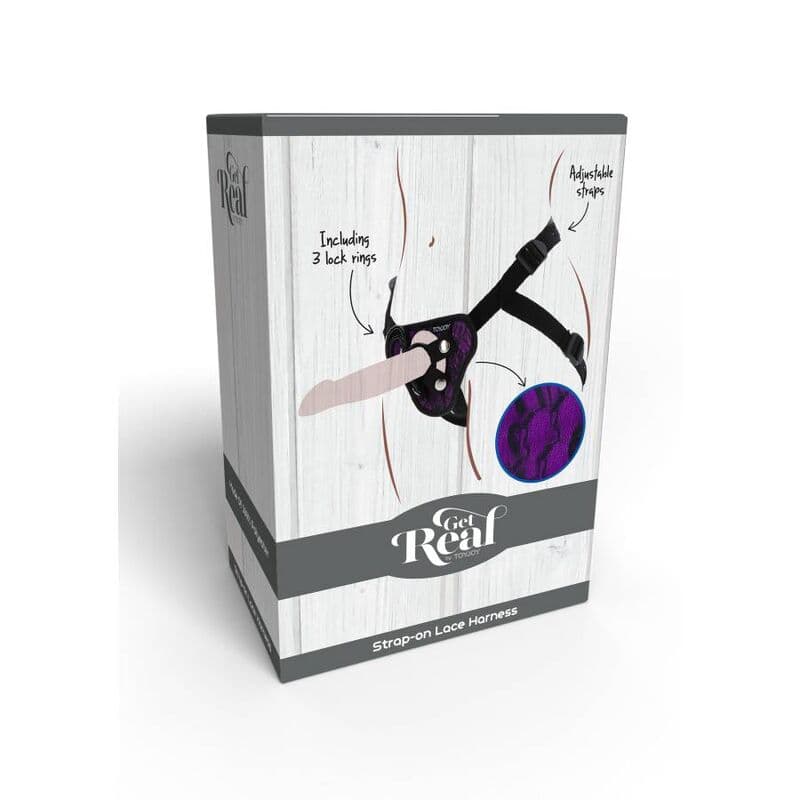 GET REAL - HARNAIS EN DENTELLE STRAP-ON VIOLET, photo 9