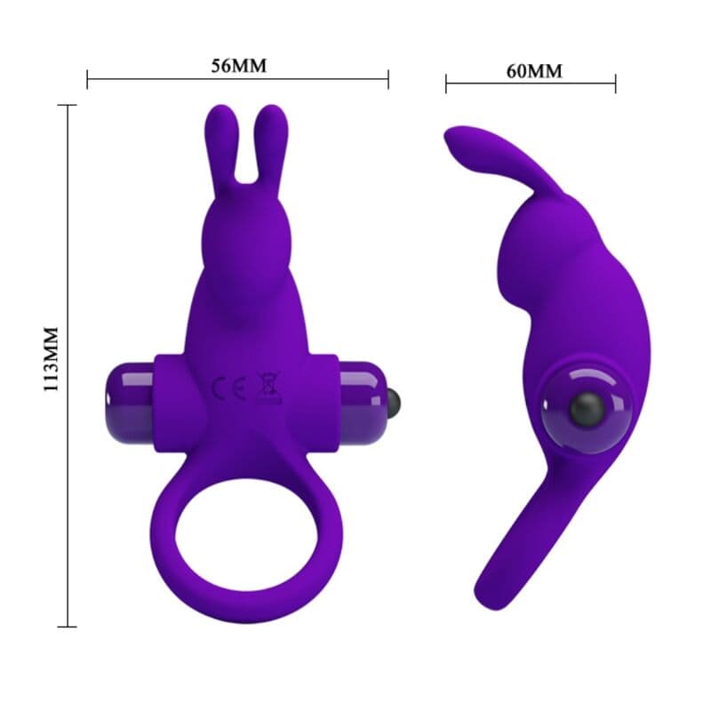 Pretty Love - Anneau pénien vibrant Vibrant Rabbit Cock Ring I - Violet, photo 6