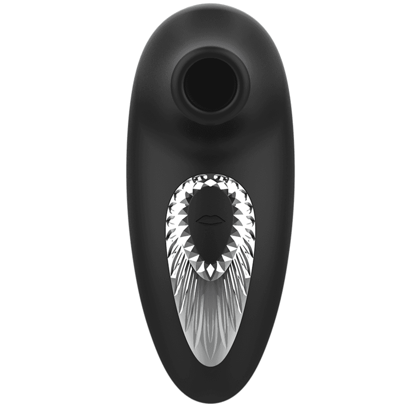 Black&Silver Drake Deluxe - Stimulateur vibrant et aspirant en silicone noir, photo 2