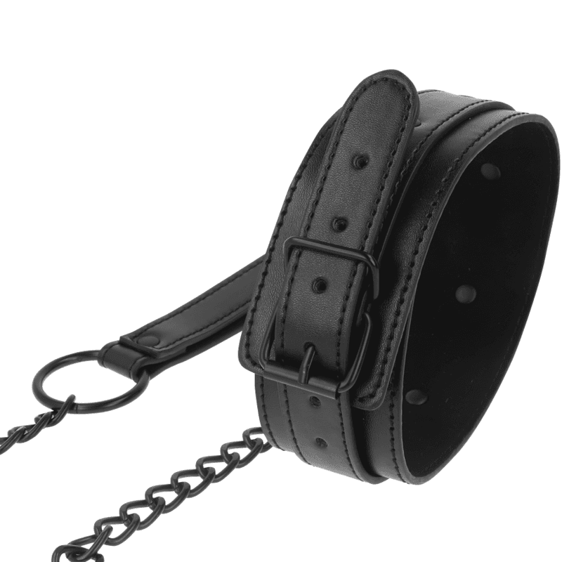 Intense Fetish - Collier en cuir végan noir, photo 2