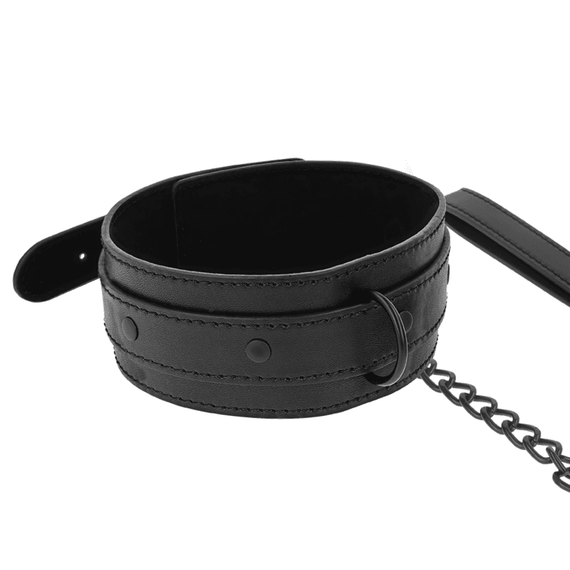 Intense Fetish - Collier en cuir végan noir, photo 3