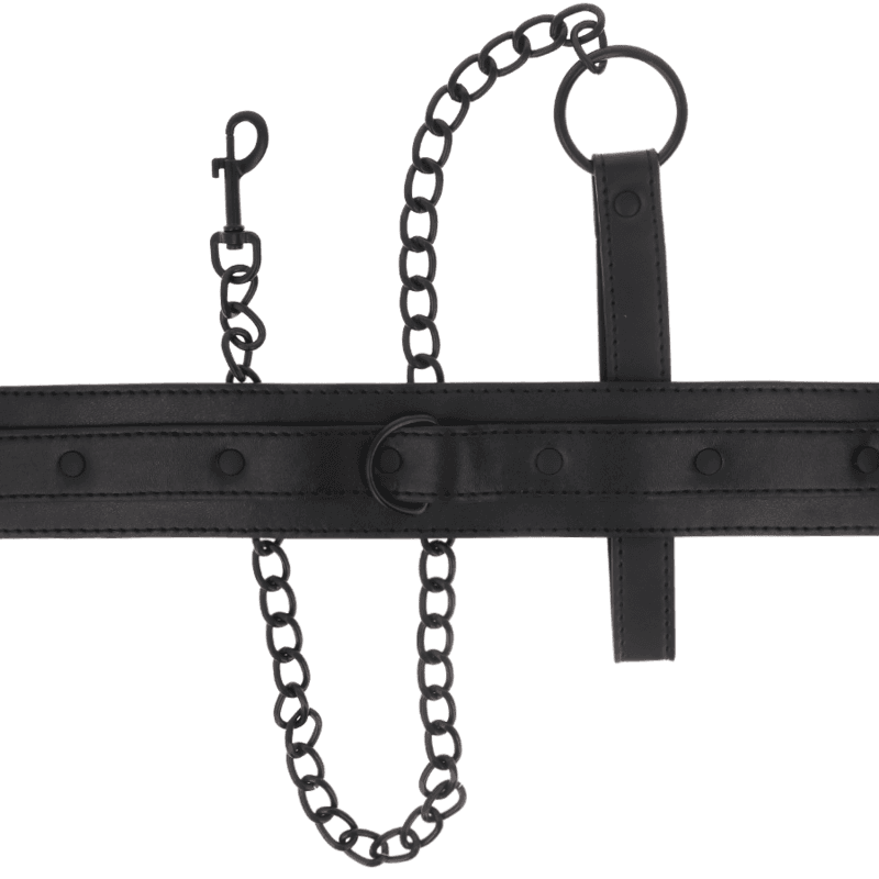 Intense Fetish - Collier en cuir végan noir, photo 4