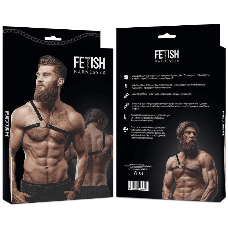 Fetish Submissive Attitude - Harnais pour homme en cuir écologique à épaules croisées, photo 6