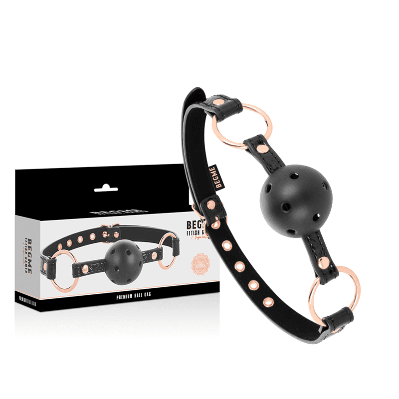 Begme Black Edition Bâillon Boule en Cuir Végan - Noir, photo 2