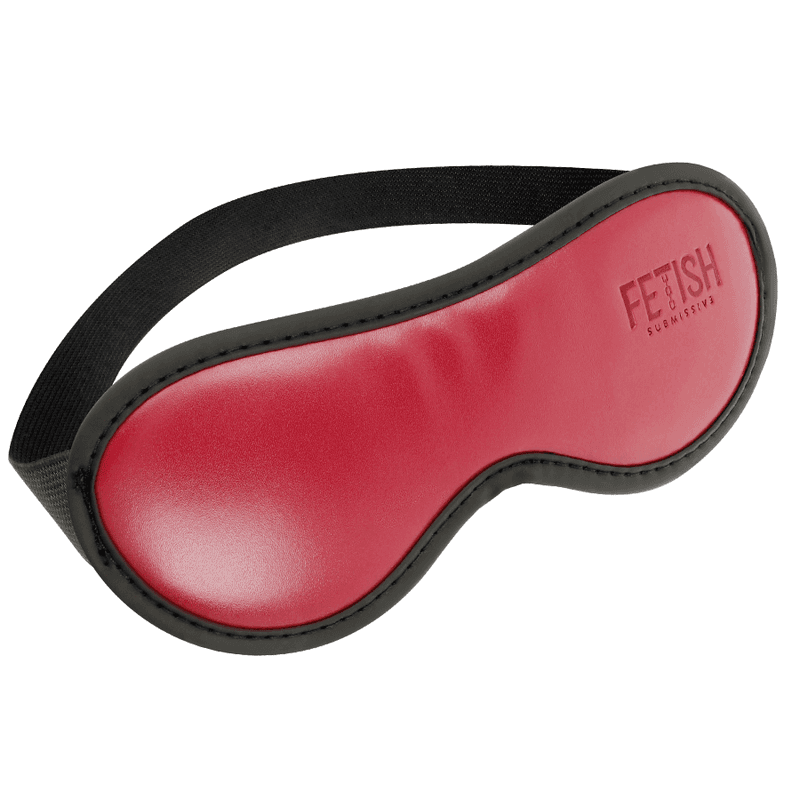 Fetish Submissive Dark Room Masque en cuir végan et néoprène Rouge et Noir
