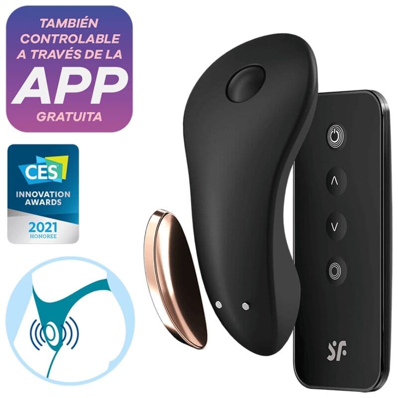Satisfyer Little Secret - Vibrateur de culotte connecté noir, photo 3
