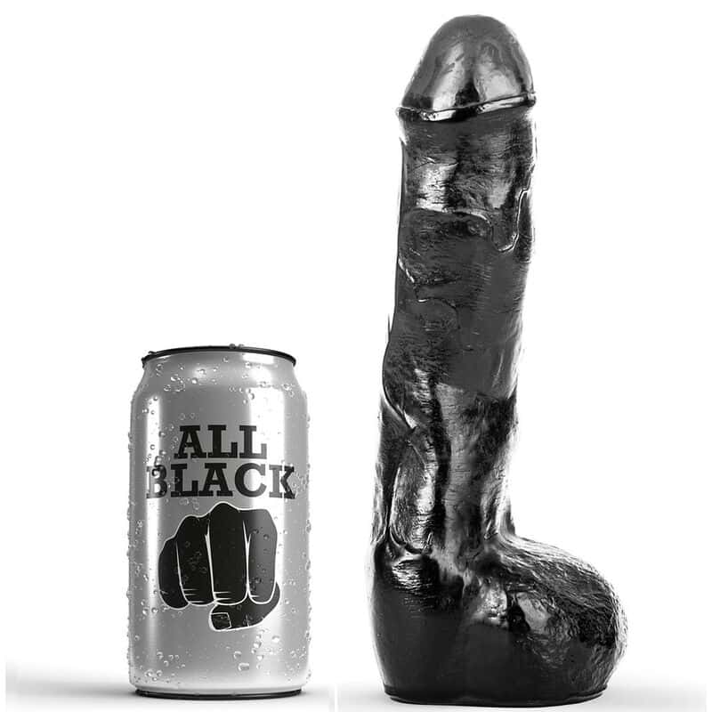 All Black Dildo réaliste anal 20 cm - Noir