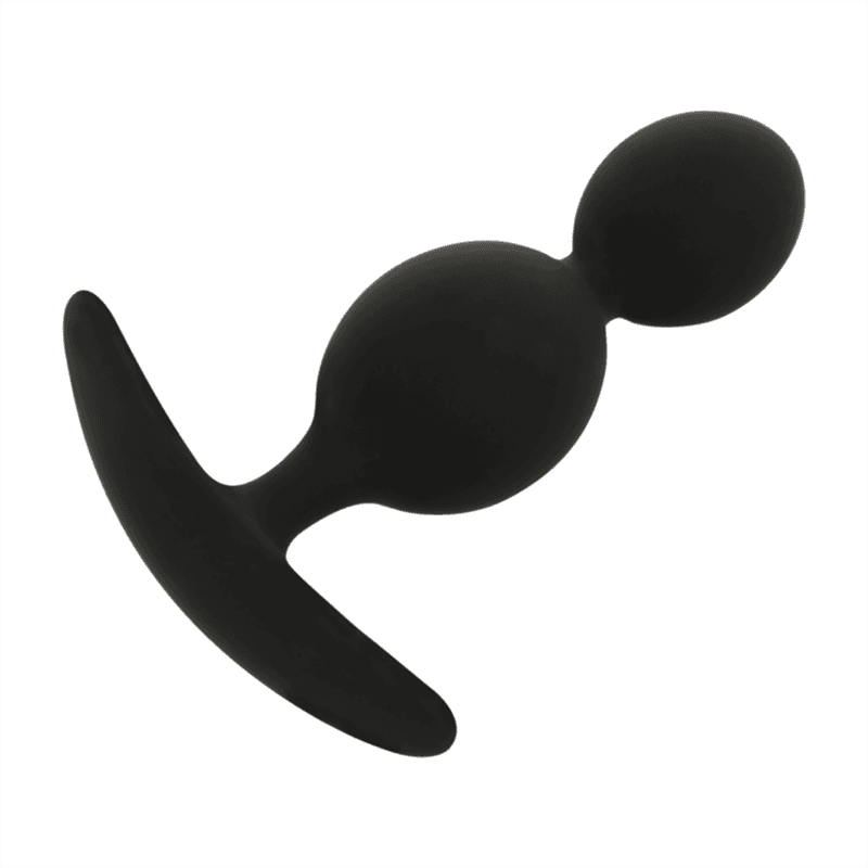 Black&Silver Orson Plug anal en silicone 2 ondes 9 cm Noir, photo 2