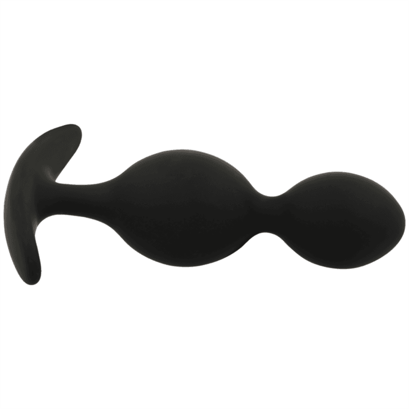 Black&Silver Orson Plug anal en silicone 2 ondes 9 cm Noir, photo 3