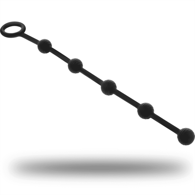 Black & Silver Korg - Chapelet anal en silicone pour initiation 21 cm Noir, photo 2
