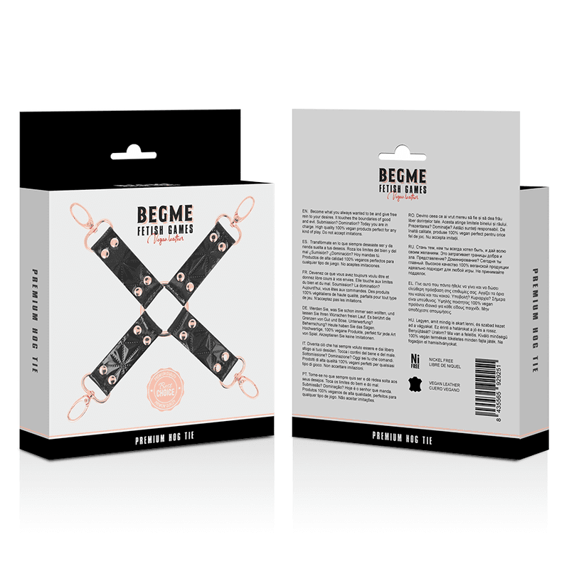 BEGME Black Edition Connecteur Hog Tie en cuir végan - Noir, photo 5