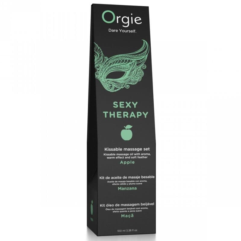 Coffret de massage comestible chauffant Orgie Lips Massage Pomme 100 ml, photo 2