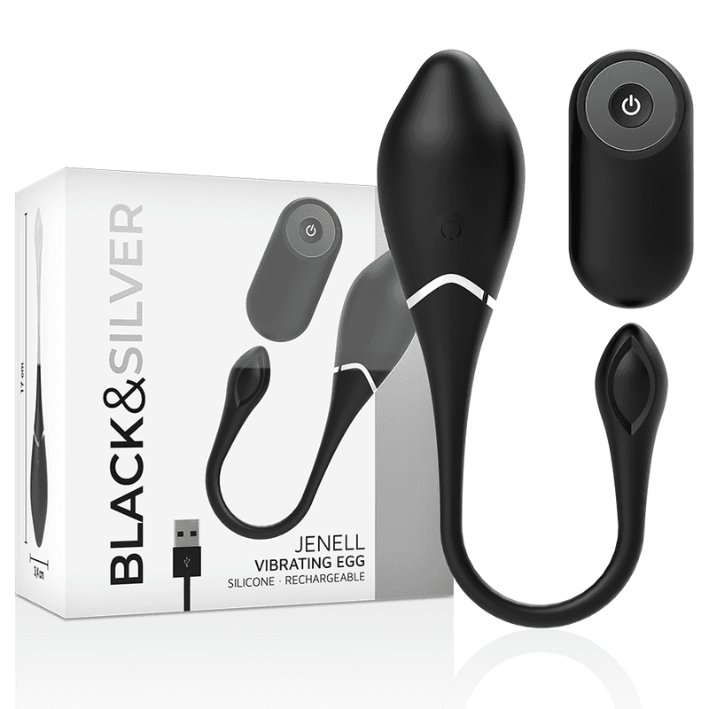 Black&Silver Œuf vibrant rechargeable Jenell - Noir et argent