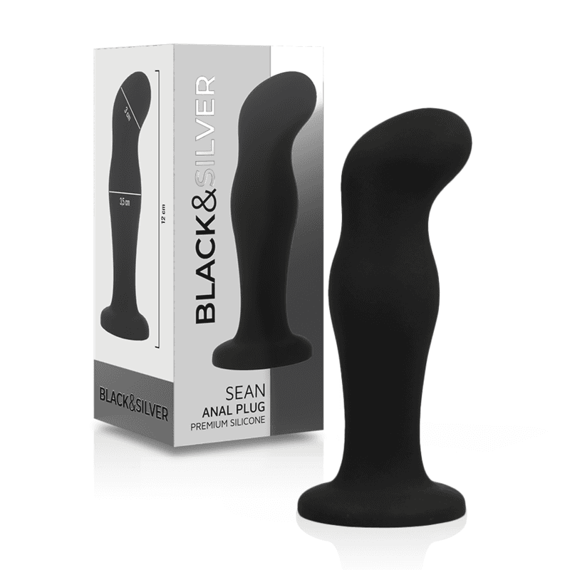 Black&Silver Sean Plug anal en silicone - Noir