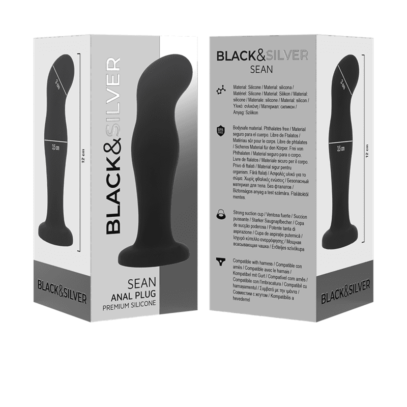 Black&Silver Sean Plug anal en silicone - Noir, photo 5