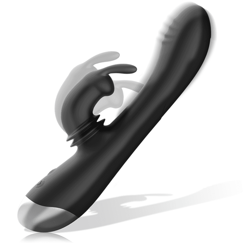 Black&Silver Adam - Stimulateur lapin rechargeable en silicone Noir, photo 3
