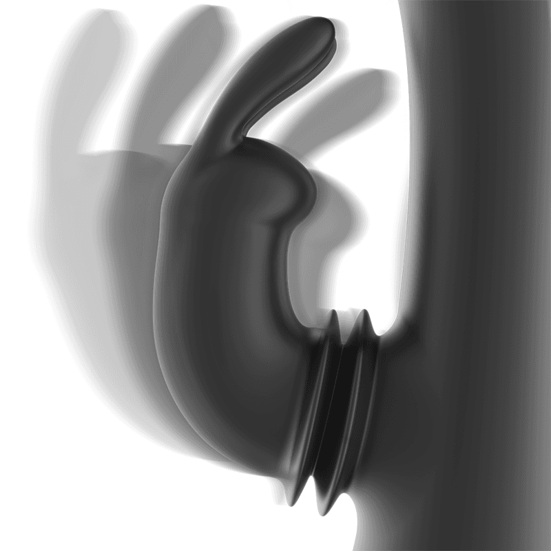 Black&Silver Adam - Stimulateur lapin rechargeable en silicone Noir, photo 6