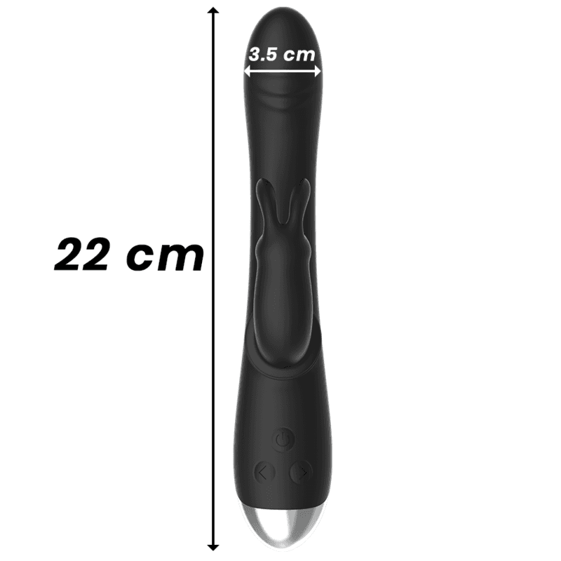 Black&Silver Adam - Stimulateur lapin rechargeable en silicone Noir, photo 8