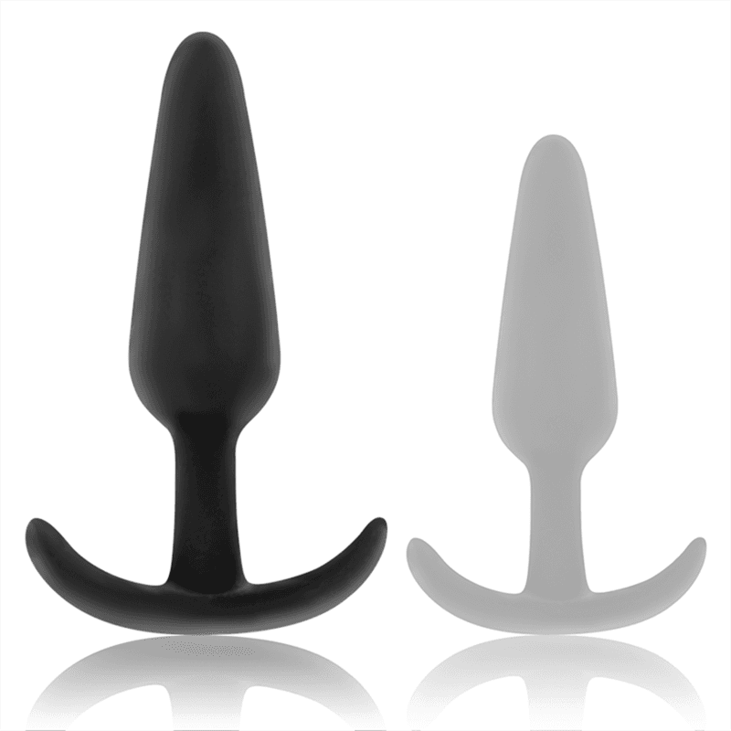 Black & Silver Plug anal en silicone Kael avec poignée taille M - Noir, photo 3