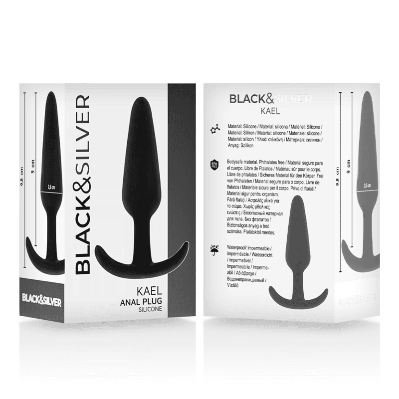 Black & Silver Plug anal en silicone Kael avec poignée taille M - Noir, photo 5