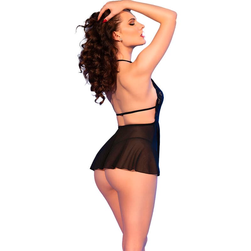 Chilirose CR-4720 Babydoll et string - Noir - Taille XL, photo 2