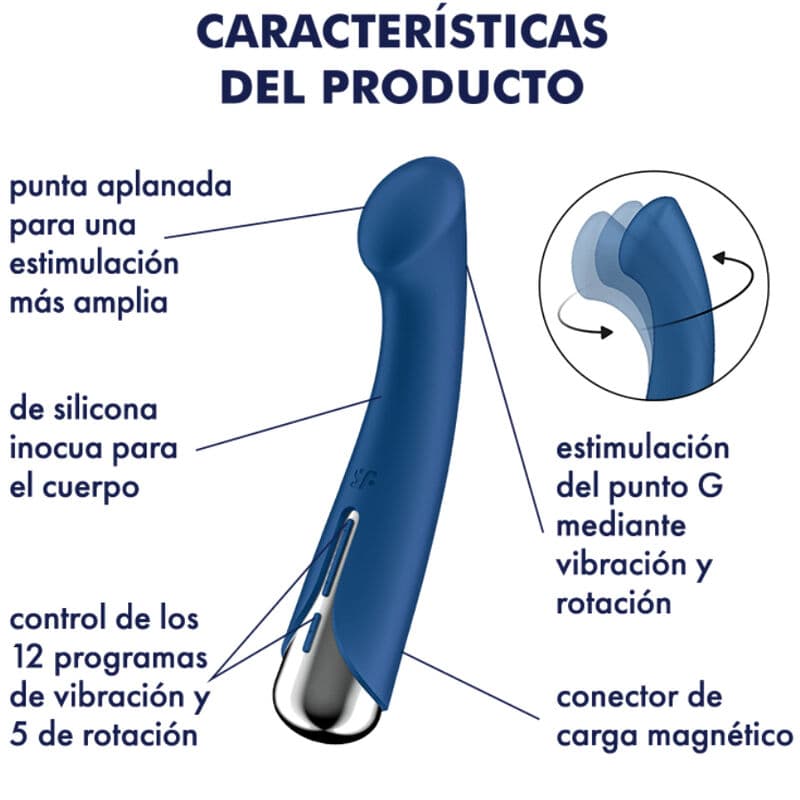 SATISFYER - SPINNING G-SPORT 1 VIBRATEUR ROTATOR BLEU, photo 5
