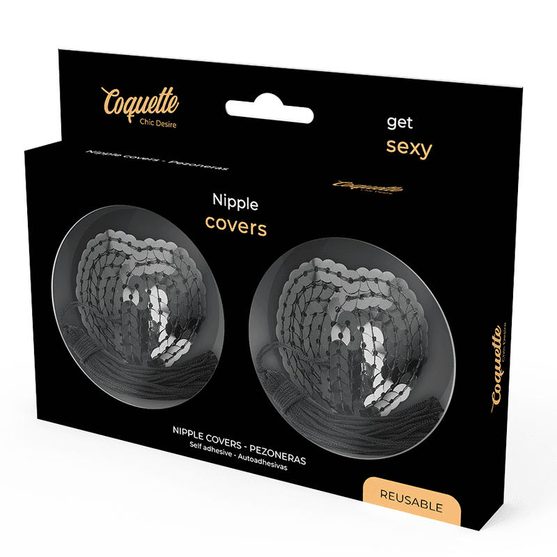 Coquette Chic Desire Cache-tétons à paillettes noires, photo 4