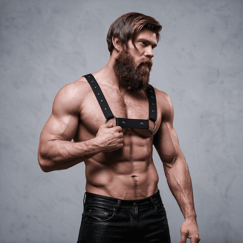 Fetish Submissive Attitude - Harnais de sport de poitrine réglable en néoprène pour hommes, photo 3